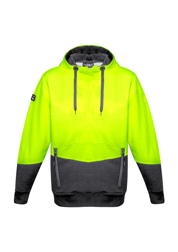 ZT477 - Syzmik - Unisex Hi Vis Textured Jacquard Hoodie | Yellow/Charcoal