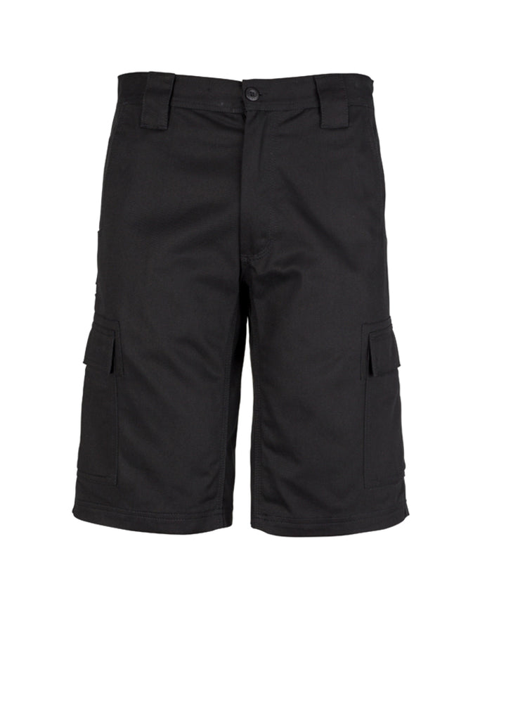 ZW012 - Syzmik - Mens Drill Cargo Short | Black