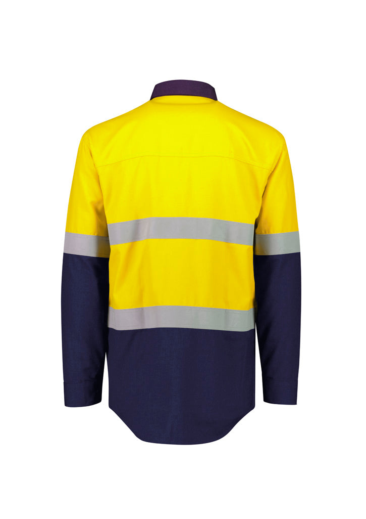 ZW180 - Syzmik - Mens Orange Flame Lightweight Ripstop Spliced Shirt