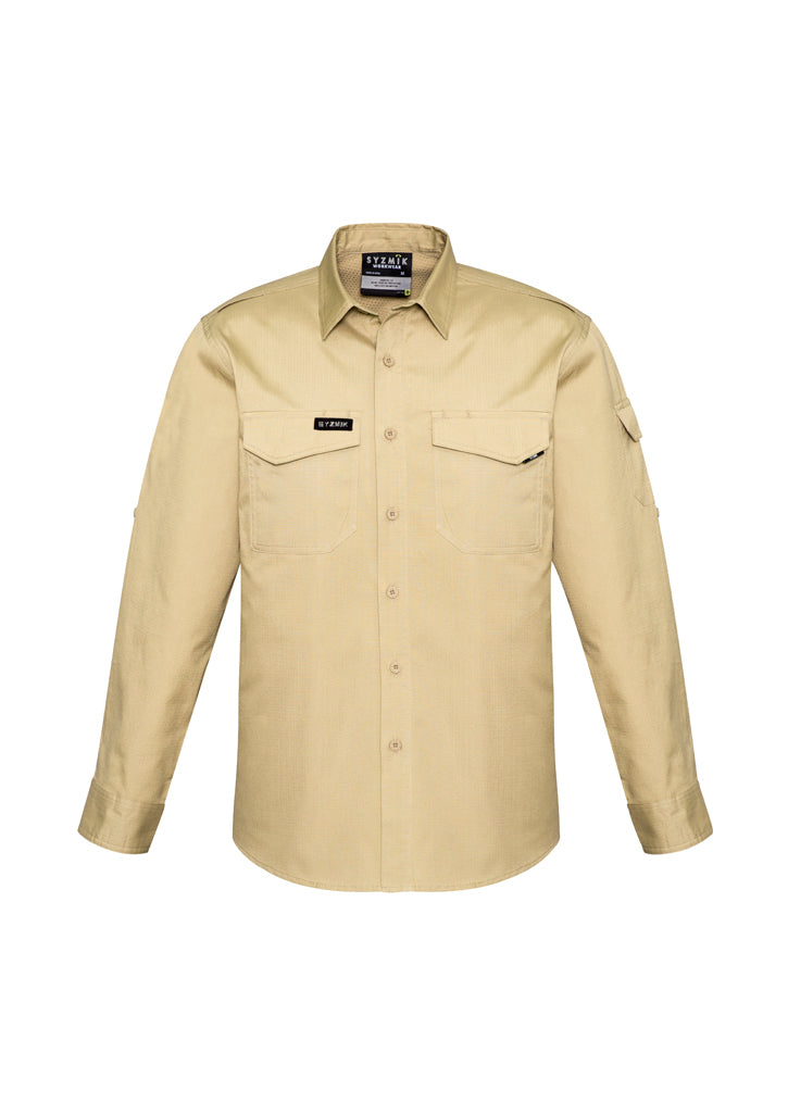 ZW400 - Syzmik - Mens Rugged Cooling Mens L/S Shirt | Khaki