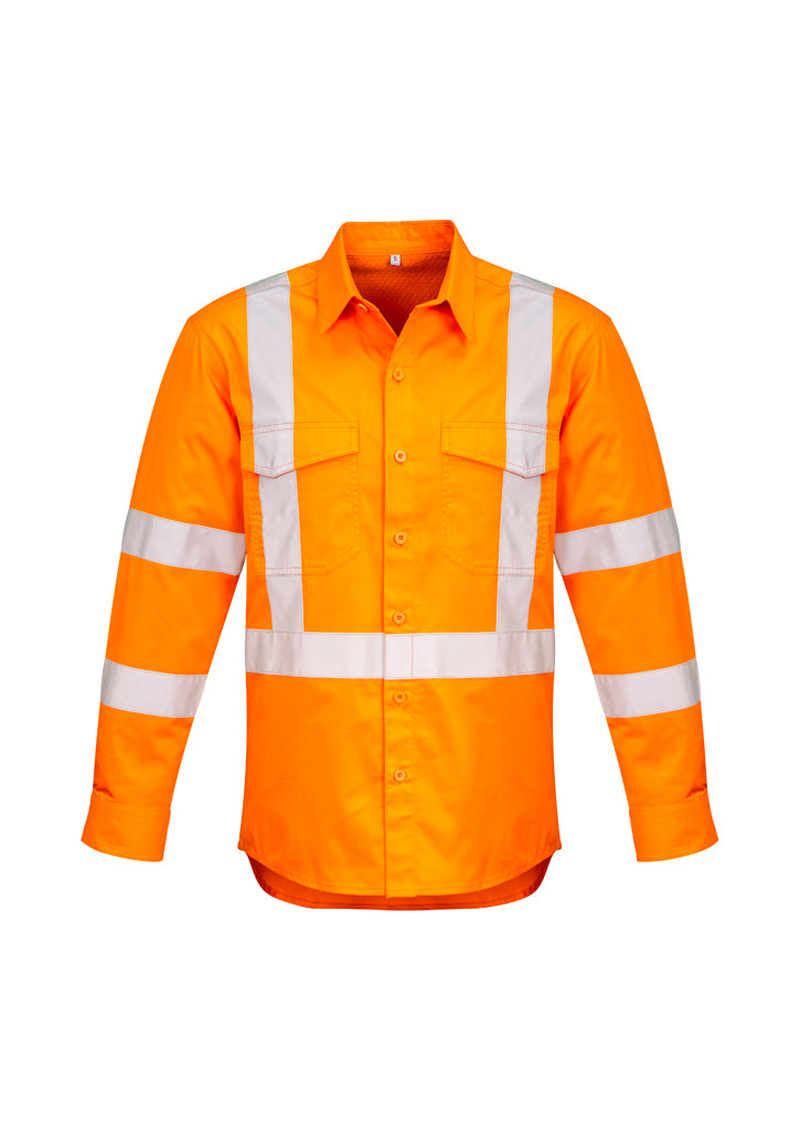 ZW690 - Syzmik - Mens Hi Vis X Back Taped Shirt | Orange