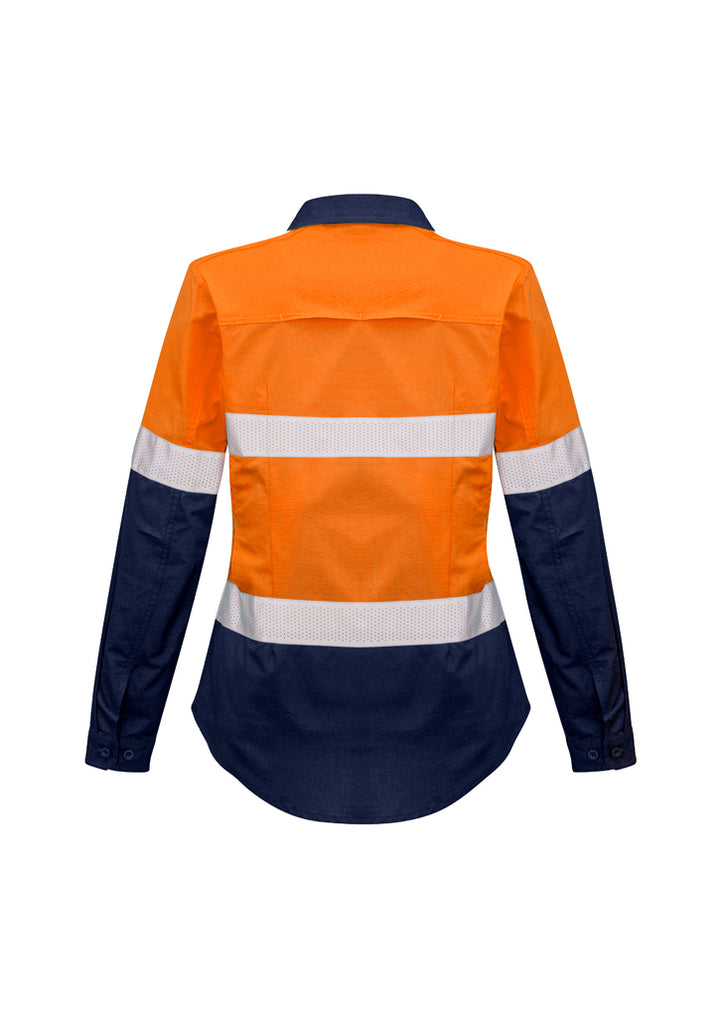 ZW720 - Syzmik - Hi-Vis Women's Rugged Cooling Spliced Long sleeve shirt (taped) 145gsm