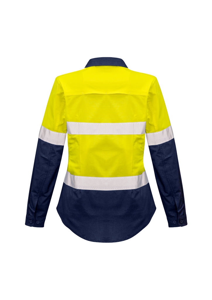 ZW720 - Syzmik - Hi-Vis Women's Rugged Cooling Spliced Long sleeve shirt (taped) 145gsm