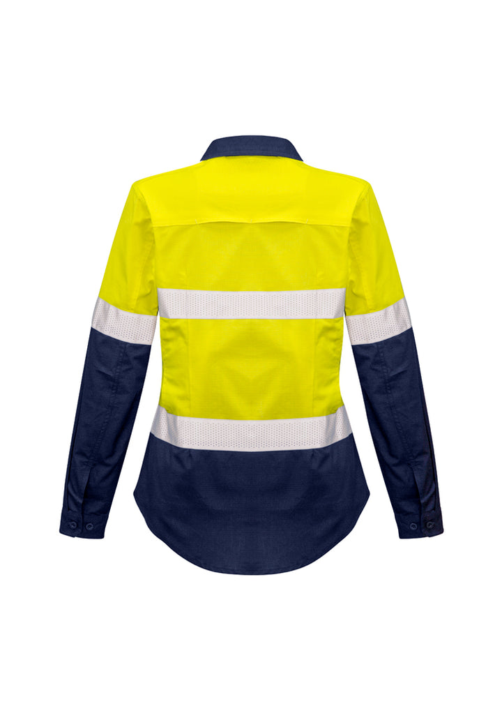 ZW720 - Syzmik - Hi-Vis Women's Rugged Cooling Spliced Long sleeve shirt (taped) 145gsm