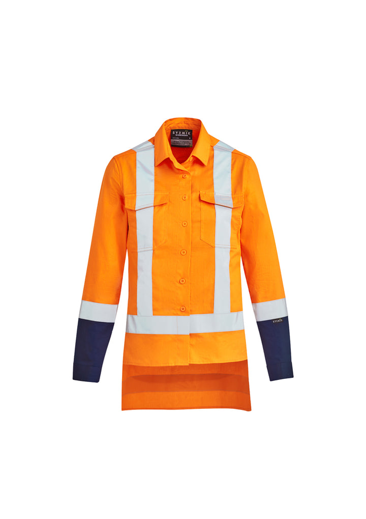 ZW730 - Syzmik - Women's TTMC-W17 Drill Work Shirt | Orange/Navy