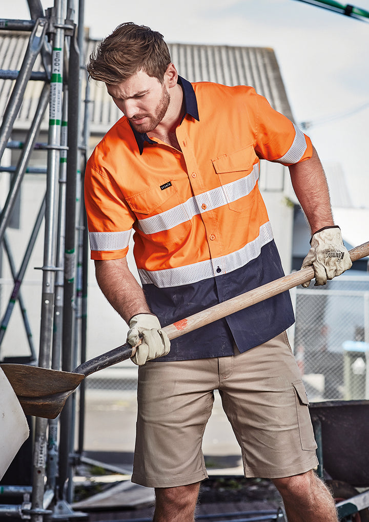 ZW835 - Syzmik - Mens Rugged Cooling Taped Hi Vis Spliced S/S Shirt