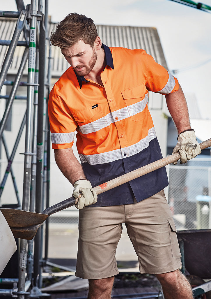 ZW835 - Syzmik - Mens Rugged Cooling Taped Hi Vis Spliced S/S Shirt