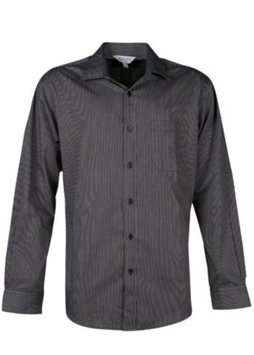 1900L - Aussie Pacific Men's Henley Striped Long Sleeve Shirt