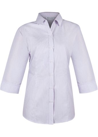 2906T - Aussie Pacific Ladies Bayview Wide Stripe 3/4 Sleeve Shirt